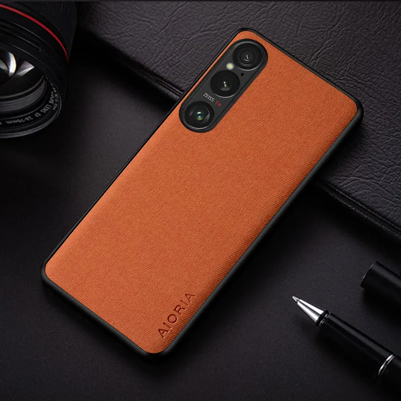 Case For Sony Xperia 1 VI 10 IV  coque durable simple premium textile leather cover for sony xperia 10 iv case funda