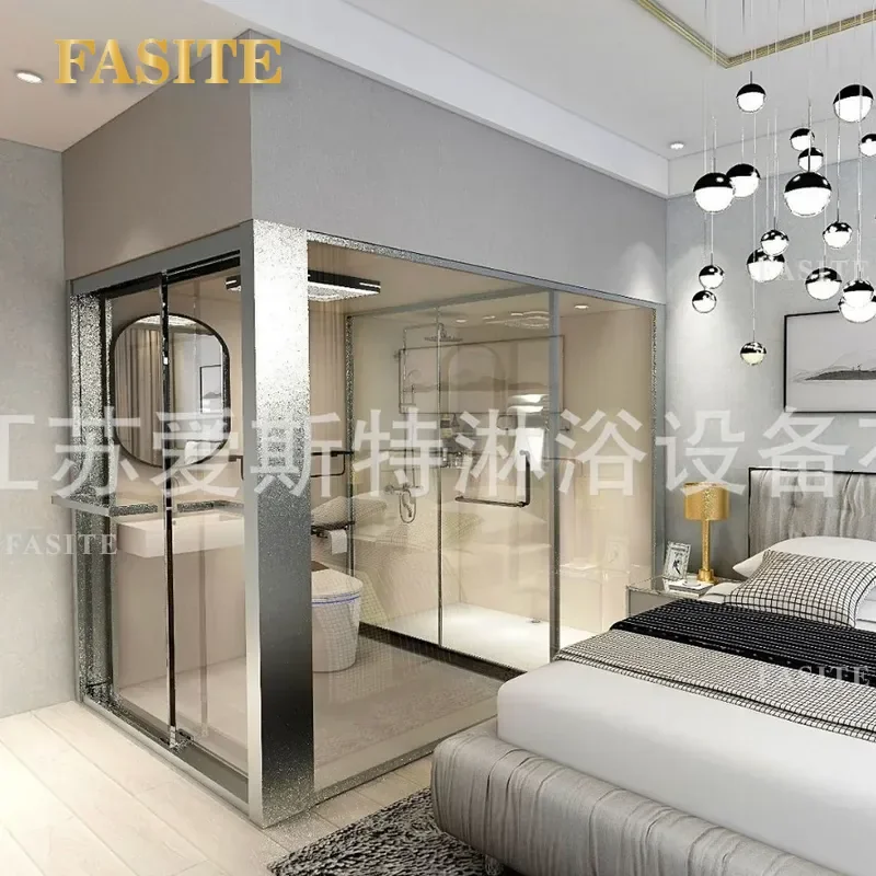 For Hotel Apartment  Integrated Bathroom Prefabricated Shower Room Waterproof Durable Modular Design Easy Installation