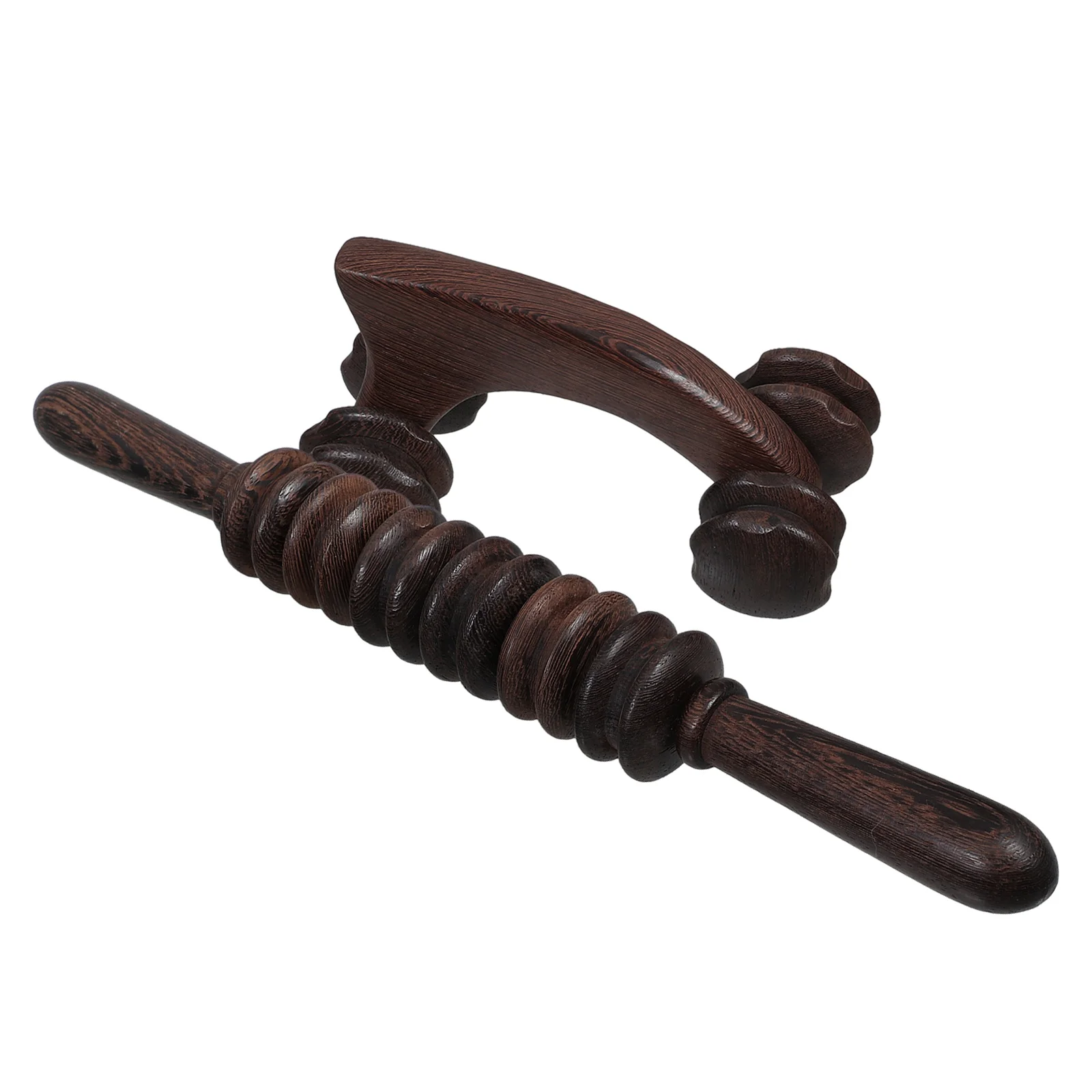 

2 Pcs Massage Tools Wood Therapy Body Roller H Held Muscle Relief Gua Wooden Back Massager Legs Feet Sculpting Tool Wooden