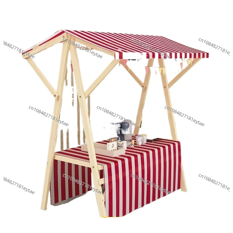 Market Stall Rack Wooden Night Market Custom Small Stall Shopping Mall Snack Cart Mobile Float Folding Stall Car Market