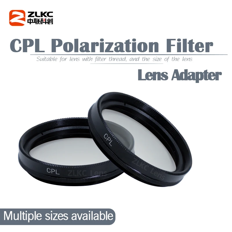 Filtro de polarización o tornillo de filtro ZLKC CPL con cerradura M25/M27/M28/M30/M30.5/M34/M35.5/M37.5/M40.5*P0.5 y M37/M39/M46/M49*P0.75
