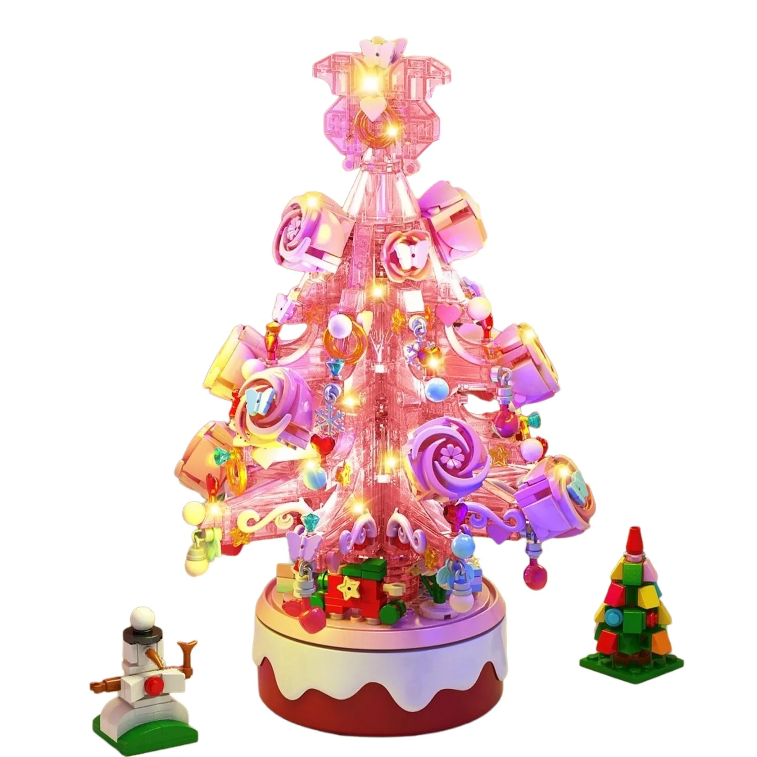 

Christmas Tree Building Blocks Kit, Christmas Tree with Lights Creative Toy Building Sets, Home Christmas Decor Building Toys fo
