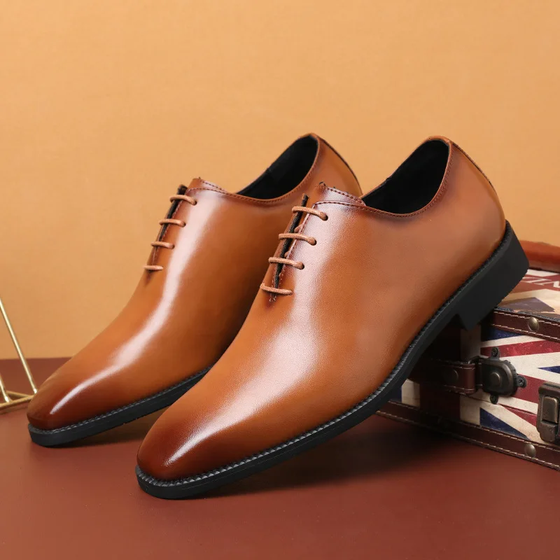 2026 Man Formal Dress Shoes Spring Autumn Lace Up Men Wedding Shoes Zapatos Casuales Business Office Work for Men Shoes
