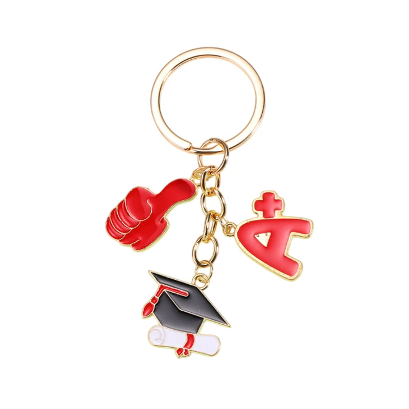 Fashion Friendship GradFuation Ceremony Keychain, Graduation Lovely Enamel Graduation Cap Keychain Commemorative Graduation Gift