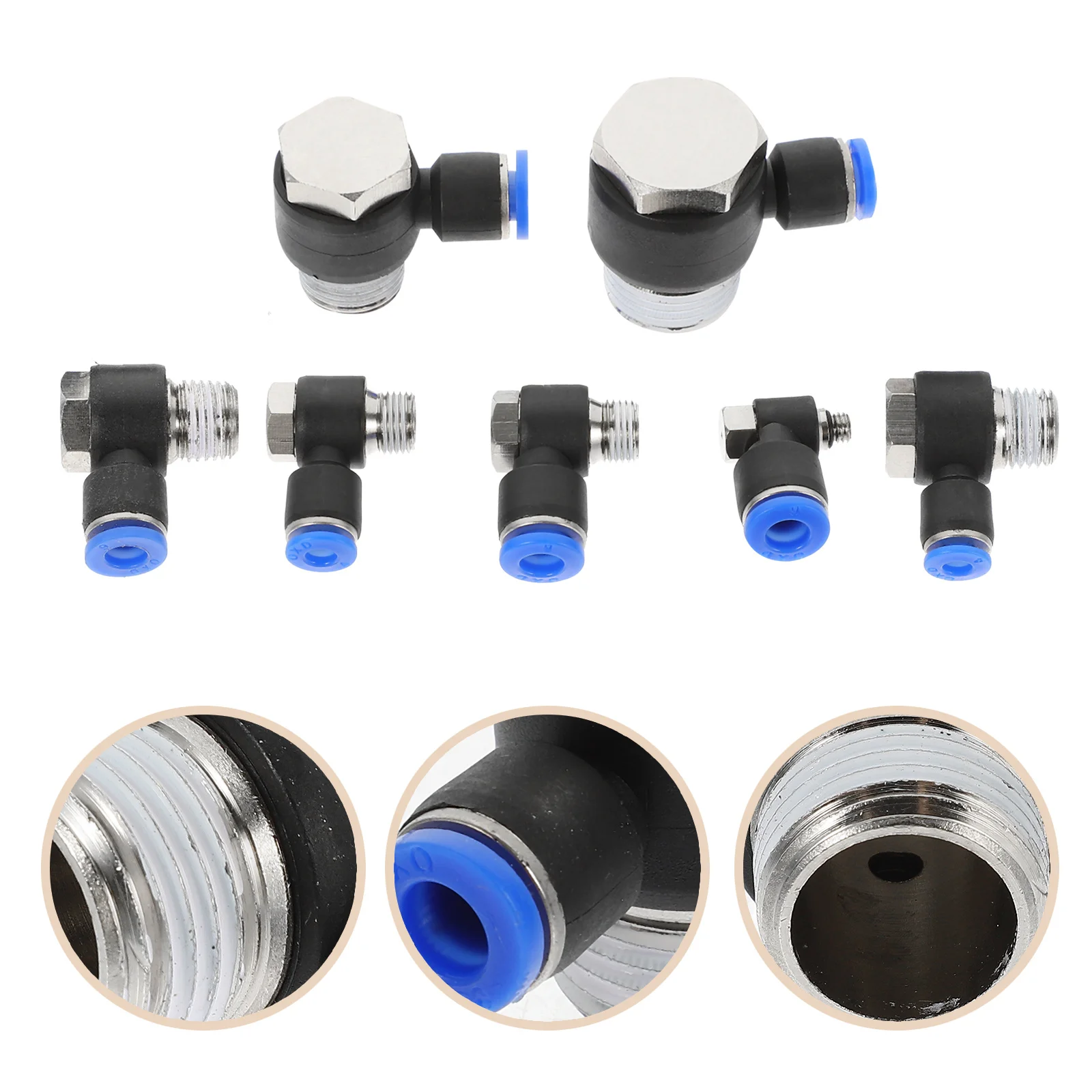 

7Pcs Air Hose Fittings Sturdy ABS Copper Material Quick Connect Coupler for Air Compressor Pressure Washer Tools Industrial Use