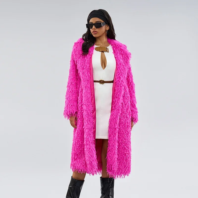 Fur Jacket Warm Solid Color Fashionable Imitation Fur Extended Mao Mao Jacket Personalized Coat for Women