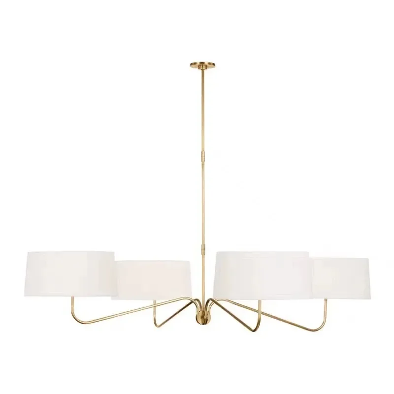 All-copper American Minimalist Pendant Lamp Designer Art Chandelier Living Dining Room Villa Exhibition Luminaire Suspendu