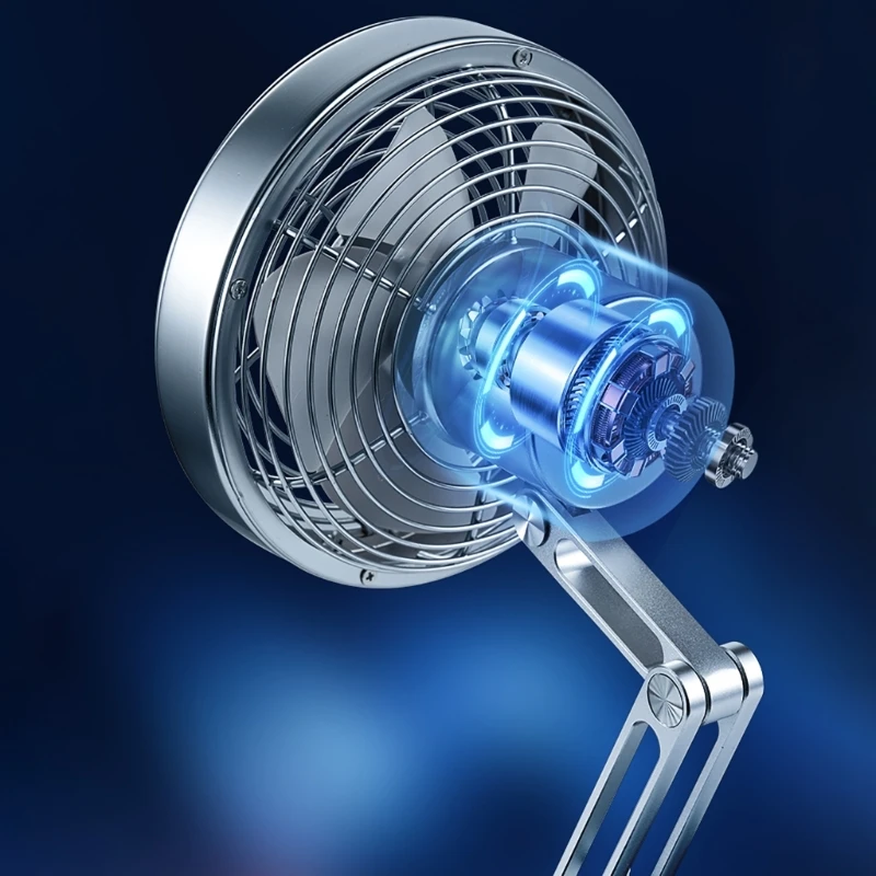 Stille kleine USB-bureauventilator met 360° rotatie, ophangbare koelventilator Klein en licht 896C