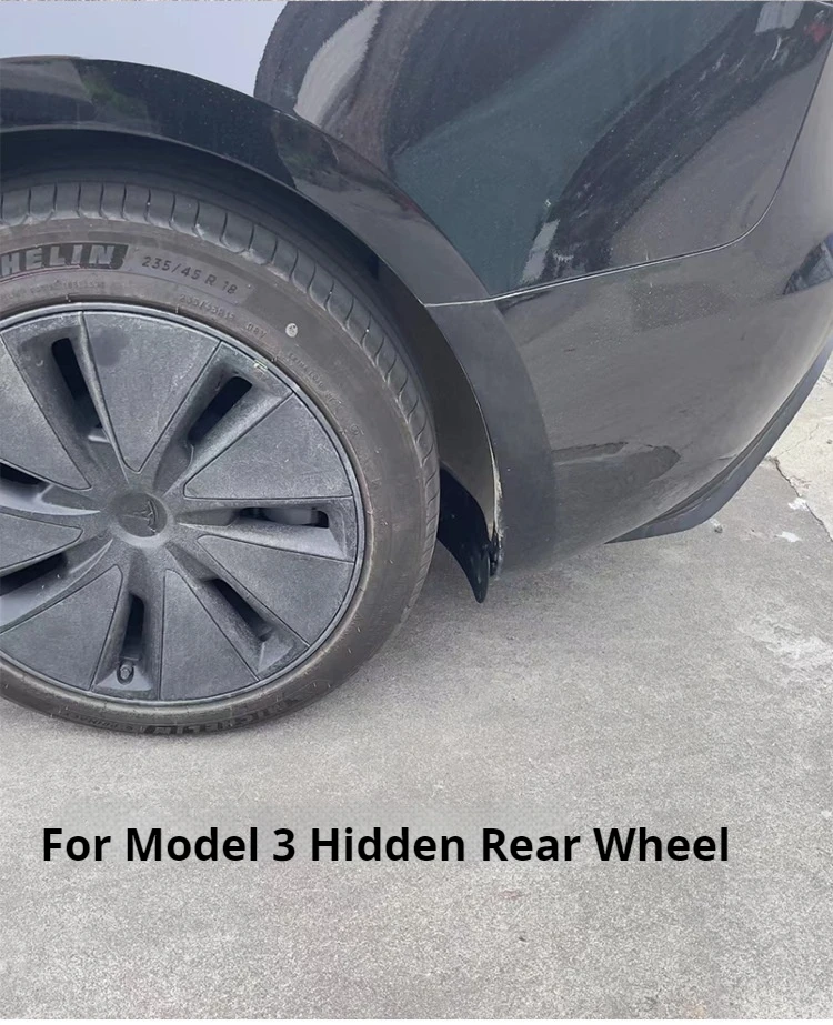 Für Tesla Model 3 Model Y Model YL Hochwertige Versteckte Kotflügelverbreiterungen Ohne Bohren TPE Schmutzfänger Vorder- und Hinterräder – Detail 5