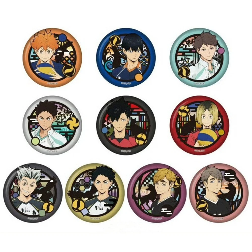 

58 мм аниме Haikyuu Tobio Kageyama Hinata Shoyo Kotaro Bokuto Keiji Akaashi косплей костюм значок булавка SPTE жесть брошь ﻿ Опора