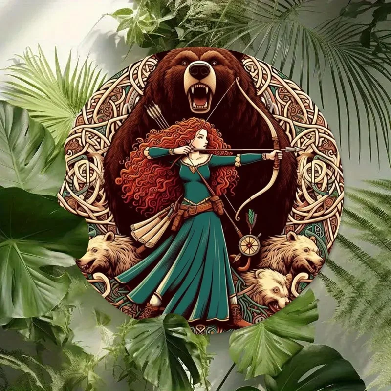 مسطح ثنائي الأبعاد - قطعة واحدة 20.32 × 20.32 سم Merida'S Bravery & Freedom Iron Wall Art - تأثير ثنائي الأبعاد، طراز كلاسيكي، سهل التعليق لديكور المنزل في Liv #4