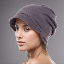 Muslim Fashion Hijab Soft Elastic Head Cover Women's Headscarf Hat Chemo Hats Hair Care Solid Color Turban Bonnet