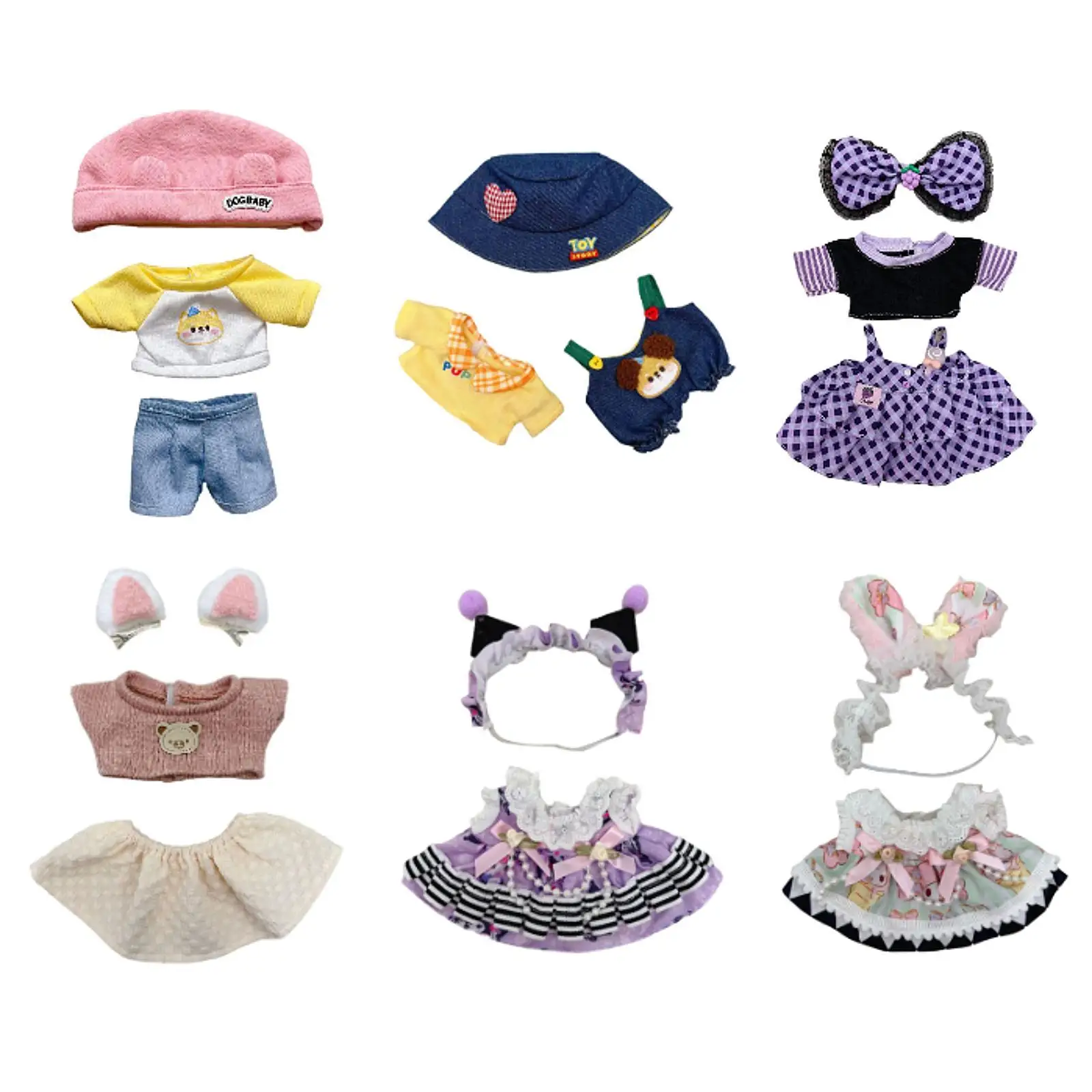 

20cm Doll Clothes Cotton Doll Costume Photo Props DIY Costumes Cartoon Stuffed