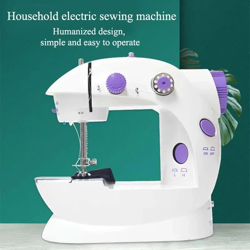 202 Household Sewing Machine Multifunctional Desktop Electric Power Sewing Machine With LED Lighting Cutting Knife Power Tools