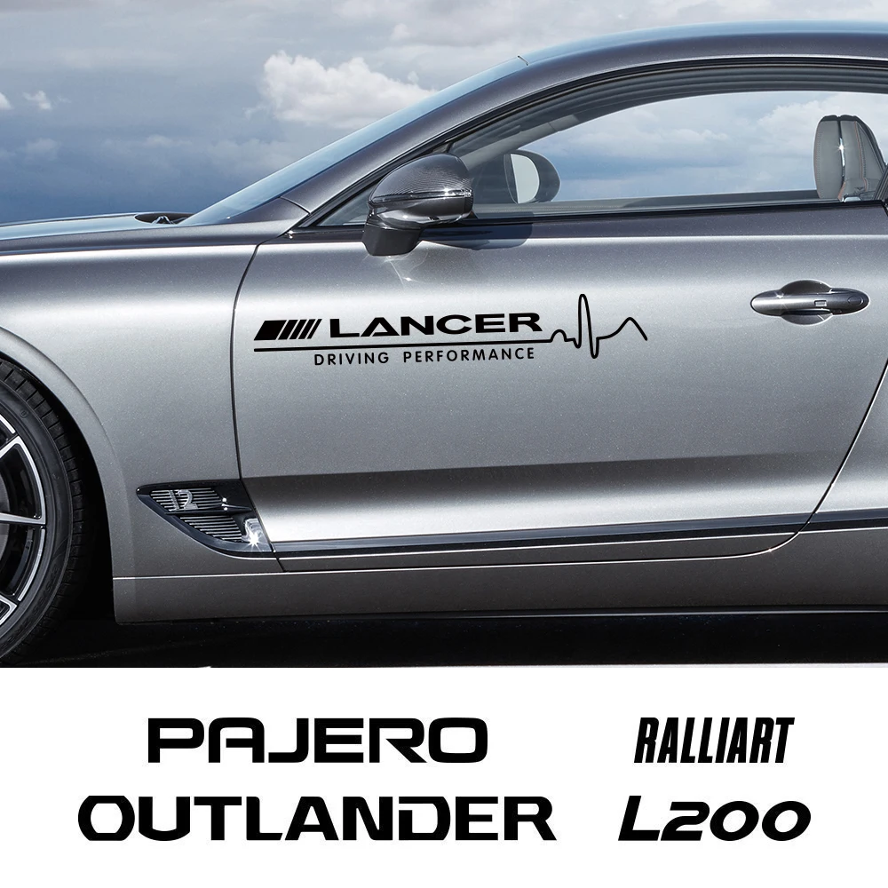 

Автомобильная наклейка на дверь, боковая наклейка для Mitsubishi Lancer Outlander Pajero L200 Ralliart Asx Lancer EX Triton Delica Colt, автомобильные аксессуары