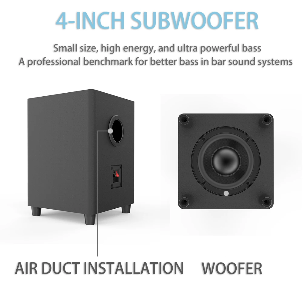 70W TV Soundbar with DSP Remote, 2.1 Channel Audio, Wireless & AUX Inputs for Gaming/PC/Home Theater view 2