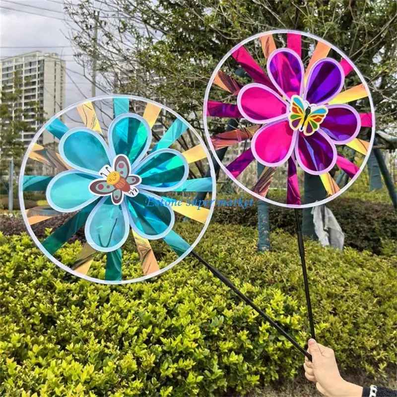 090B Cổ Điển Cối Xay Gió Lung Linh Hoa Pinwheel Gió Spinner Đồ Chơi Cho Sân Vườn Sân Decors Trẻ Cầm Tay Xoay Đồ Chơi 2 Chiếc