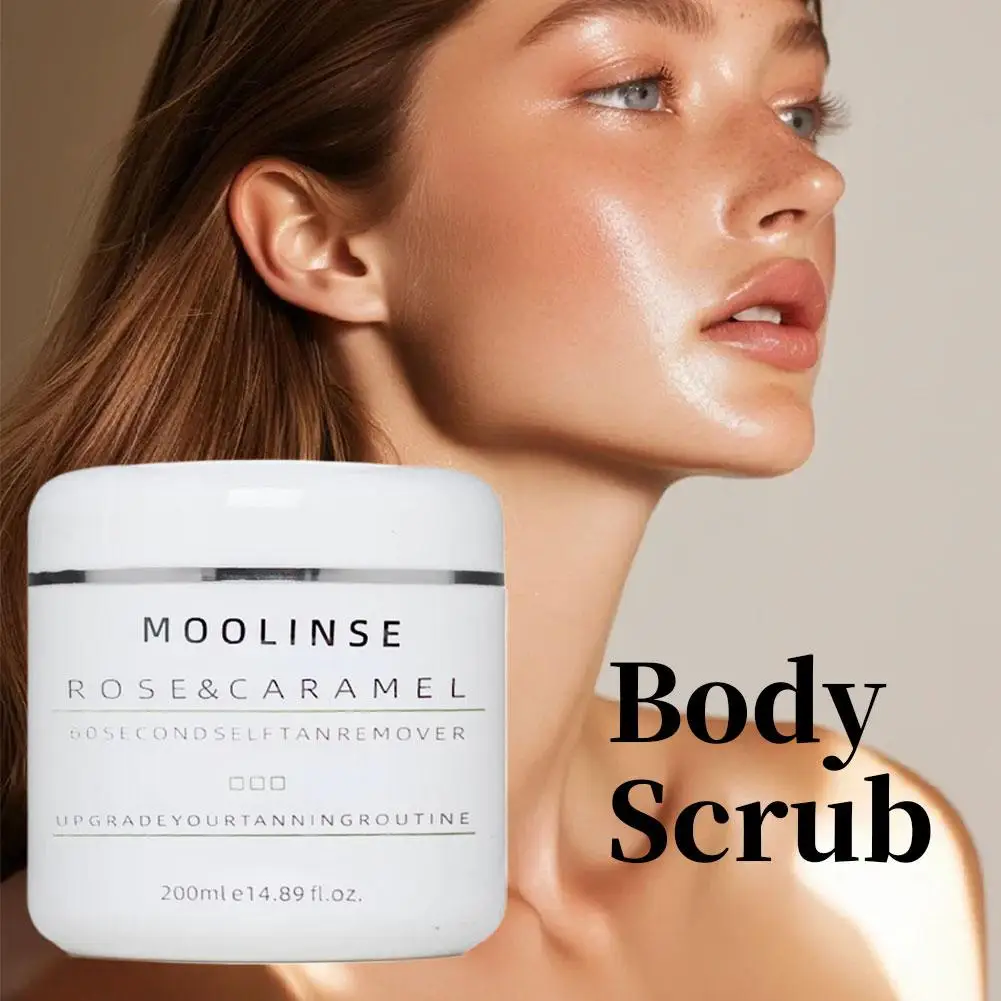 Exfoliante corporal rosa, eliminación rápida de color marrón caramelo, exfoliante corporal, doble limpieza, brillo, eliminación de maquillaje