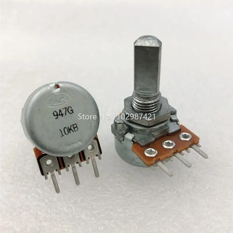 1 Piece Power Amplifier Volume 16 Type Single 3-Pin Potentiometer B10K Semicircle Shaft 20MM RK1631110U1Q