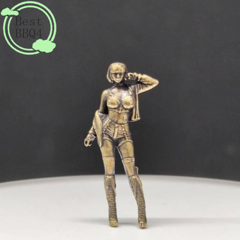 (BBQ4)Brass Paintable Modern High-heeled Beauty 1:64 Scale Model Doll Miniature Figure Model Ornaments Sexy Car Model