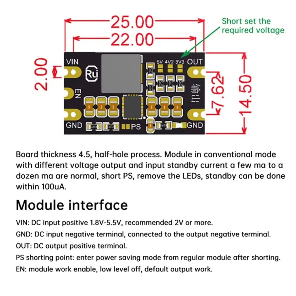 DT89 HOT 3Pcs DC-DC Boost Module 1.8-5.5V to 3.3V 4.2V 5V 3A Adjustable Output Low Ripple Boost Constant Voltage Module