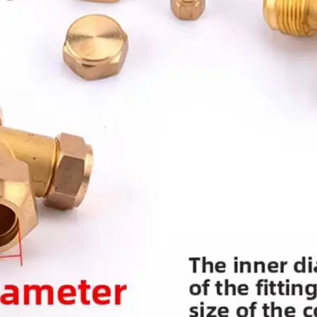 Three Way Shut Valve for Air Conditioning Systems HVAC Use Copper Pipe Nut Connection Cooling Heating Function