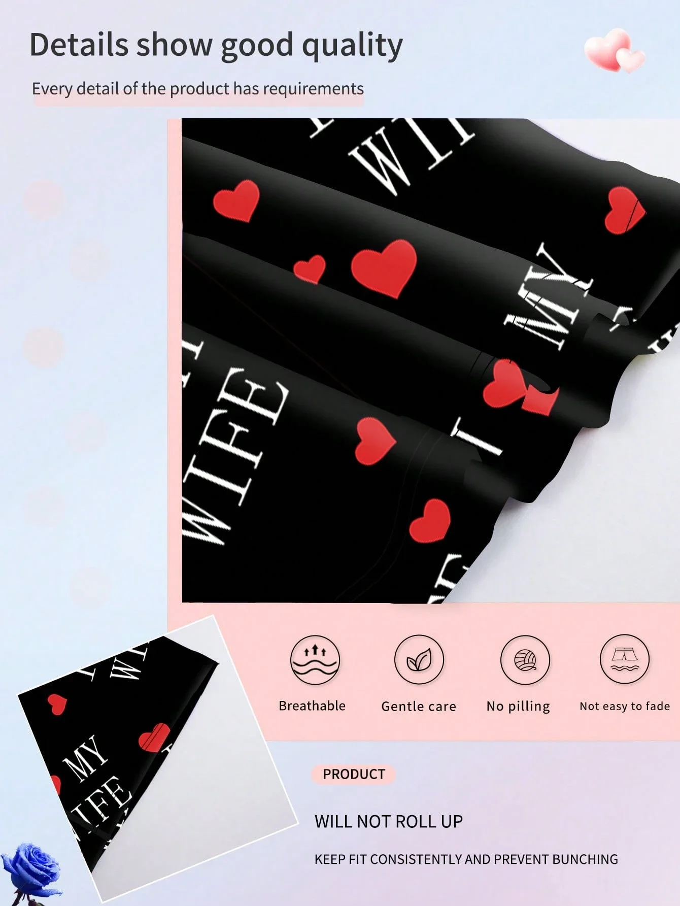 

Мужские боксеры с принтом "I Love My Wife", повседневное нижнее белье