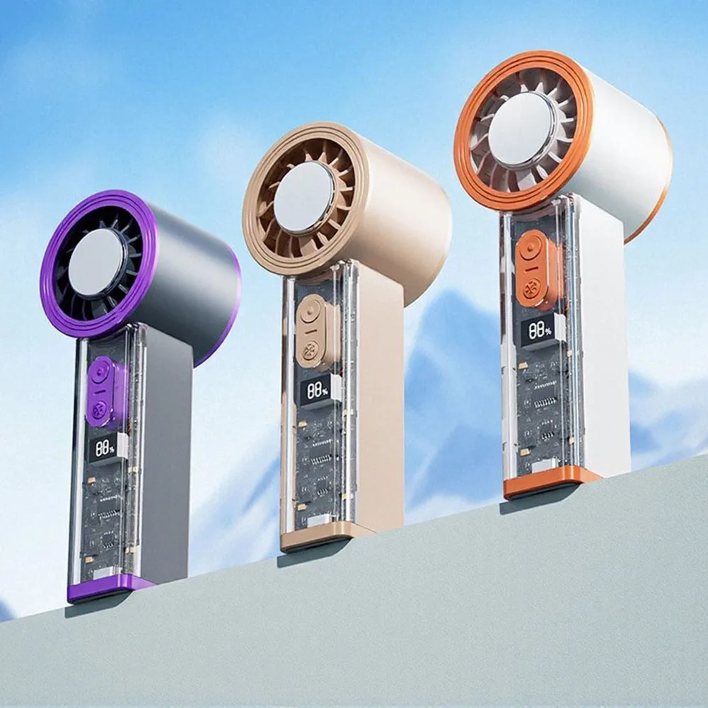 1pc Personal Handheld Ice Cooling Fan 6-rate Adjustments 5000mAh Portable Fast Ice Application For Travel Outdoor Events