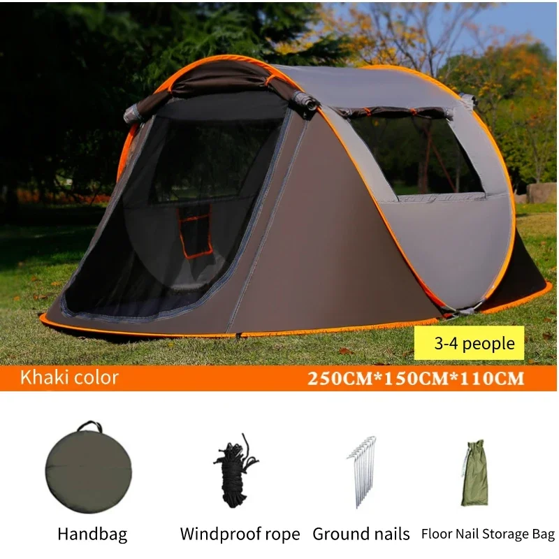 4 Person Portable Foldable Automatic Family Camping Tent Pop Up Instant Automatic Tents