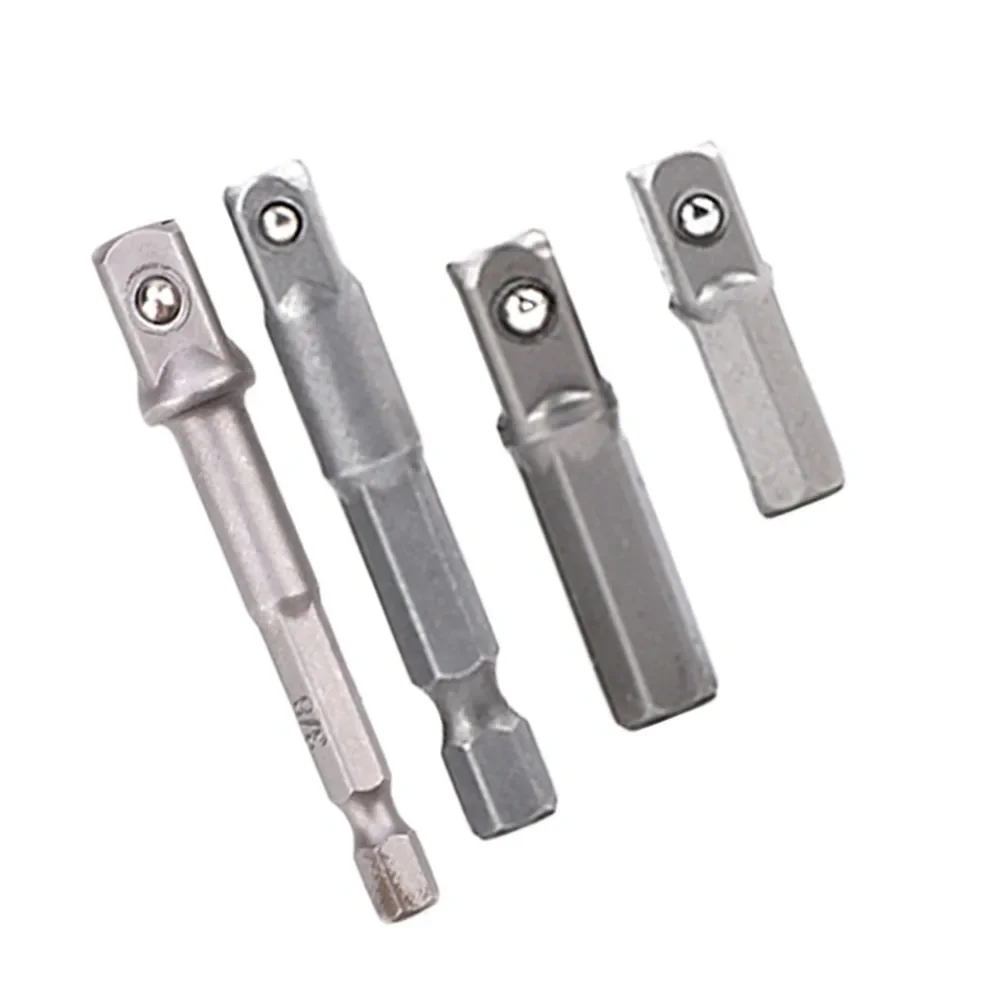 1/2/3/4 Stuks Boor Socket Adapter Voor Slagschroevendraaier W/Hex Schacht Naar vierkante Socket Boren Bar Extension 1/4 "Bit Set