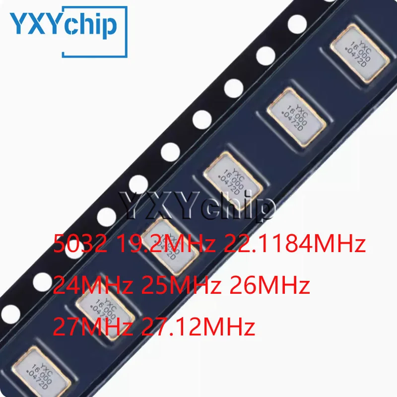 10pcs 5032 19.2mhz 22.1184mhz 24mhz 25mhz 26mhz 27mhz 27.12mhz Smd Passive Crystal Oscillator Resonator 4pin