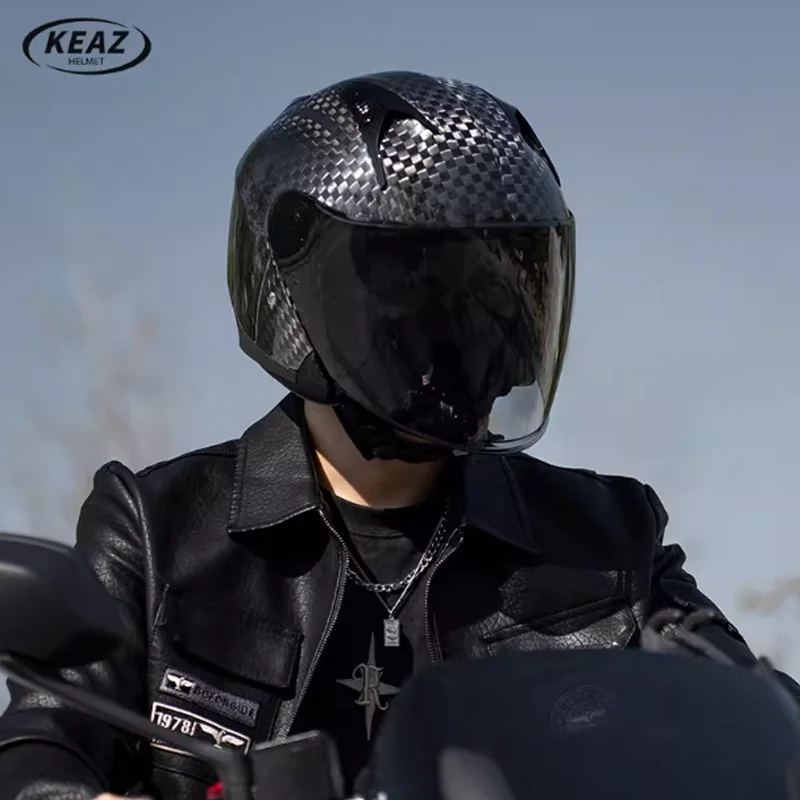 

Unbeatable High Strength 3/4 12K Carbon Fiber Motorcycle Helmet Superior Protection DOT Certified for Rider