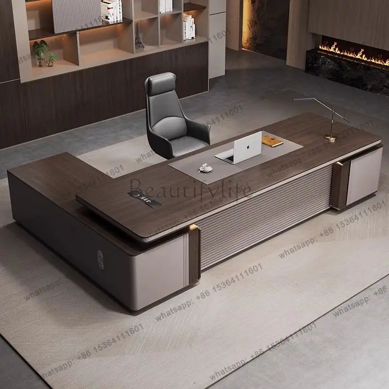 Lshaped Executive Executive Multifunctional Luxury Computer Minimalist Office Desk Large Design Tavolino Commercial Furniture