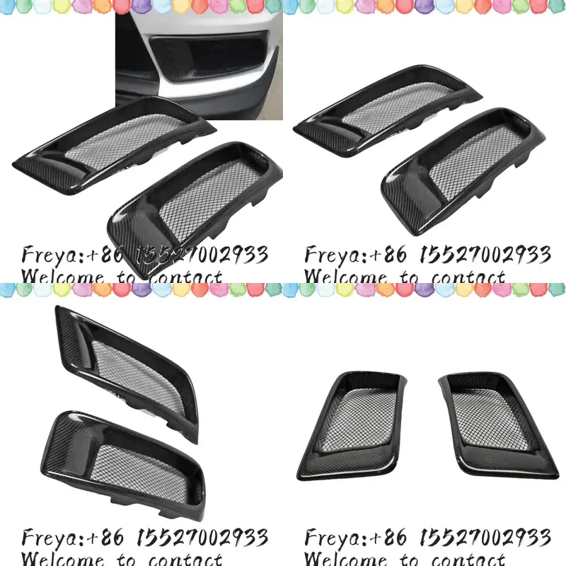 Carbon Fiber Front Bumper Side Air Vent Trim Fog Lamp Intake Frame Cover Mesh For Lancer Evolution X EVO 10