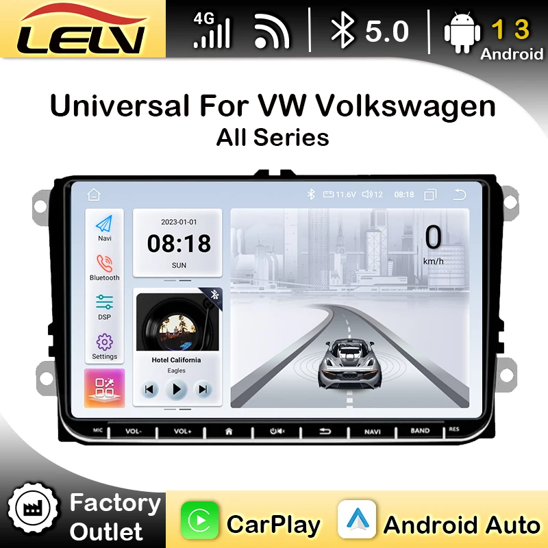 Lelv Android12 Auto Radio for Volkswagen VW Passat B6 B7 CC Tiguan Touran GOLF POLO Carplay 4G Car Multimedia GPS 2din Autoradio