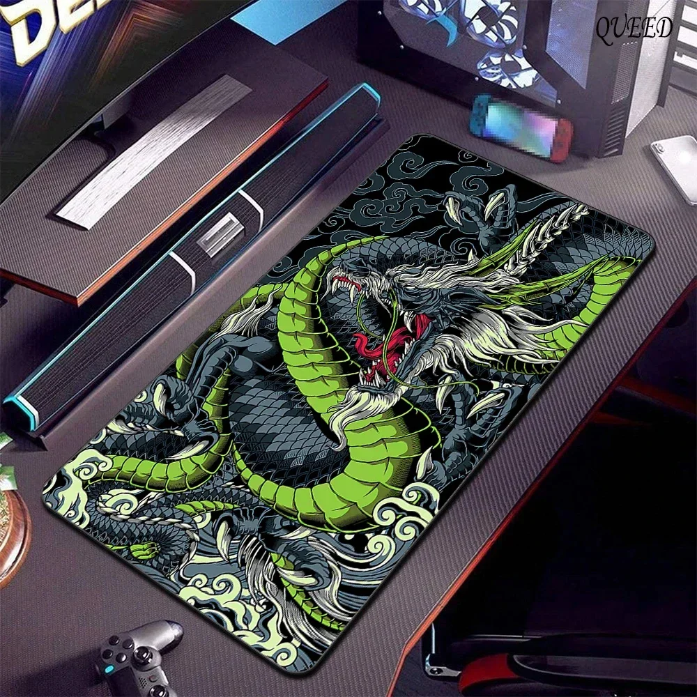 Gaming Mouse Pad Black  and White Dragon Large Mouse Mat Big Leather Mouse Pad Purple Desk Pad Keyboard Mats Mouse Pads 450x900