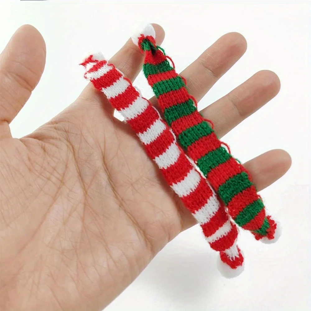 2/4/8pcs Multi-color Polyester Christmas Scarves Beads & Bead Assortments for DIYsnowmen, Christmas Tree Decoration Accessories