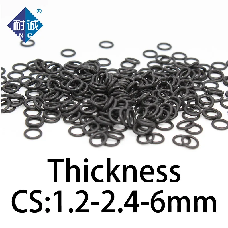 O-ring thickness 1.2/2.4/6mm CS NBR Nitrile sealing temperature resistant gasket rubber ring complete in specifications