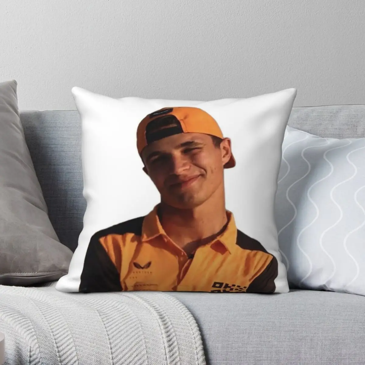 Lando Norris Racing Driver Square Pillowcase Polyester Linen Velvet Creative Zip Decor Pillow Case Bed Cushion Case 45x45