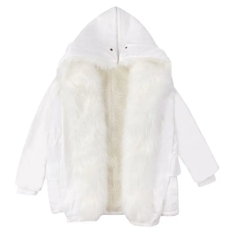 

2025 Latest Cotton Jacket Piled and Thickened Loose Winter Temperament Fur Collar