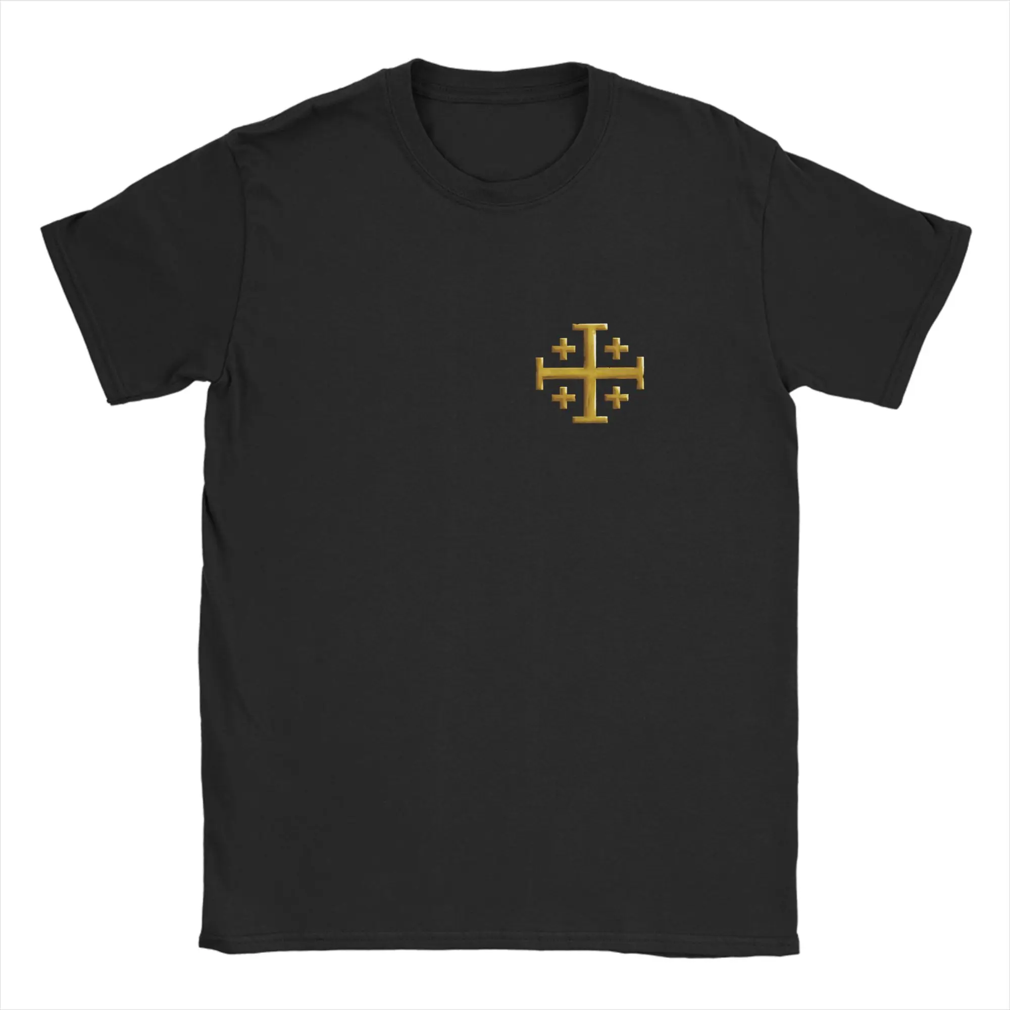 Priting The Jerusalem Сross Jerusalem Cross Tshirts Men Cotton Short Sleeve  O-neck Summer Clothes