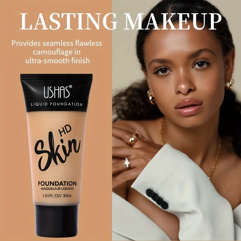 Ushas Comercio exterior corrector transfronterizo base líquida mate brillo hidratante Control de aceite impermeable base líquida correctora para mujer