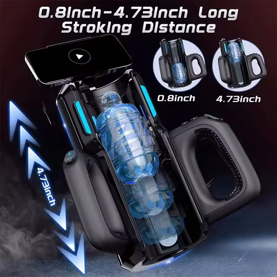 Leten Dual Handles Sex Machine Powerful Electric Thrusting Male Masturbator Adult Toys 2 Soft Sleeve Voice Penis Trainer Sex Toy - view 3