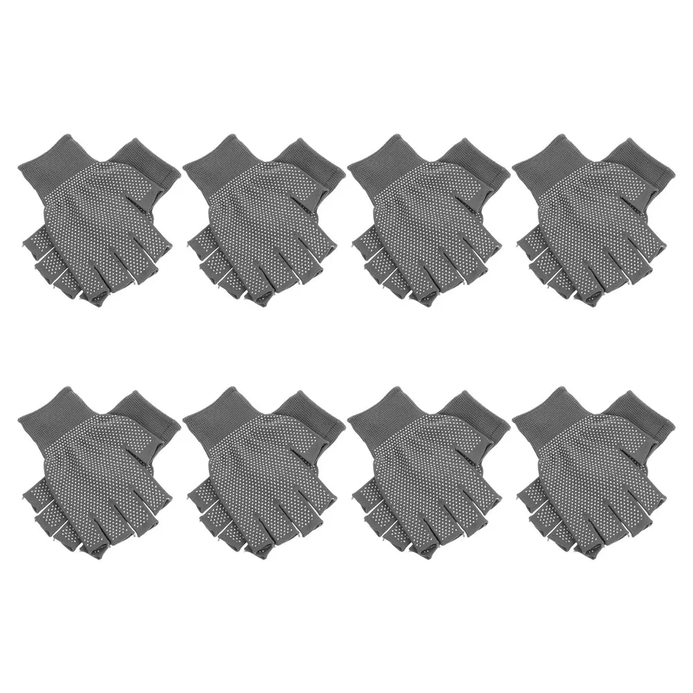 

8pcs Work Anti-Slip Grip Half-Finger Lightweight Breathable For Woodworking Gardening Men Women Outdoor Tasks Antislip Grip