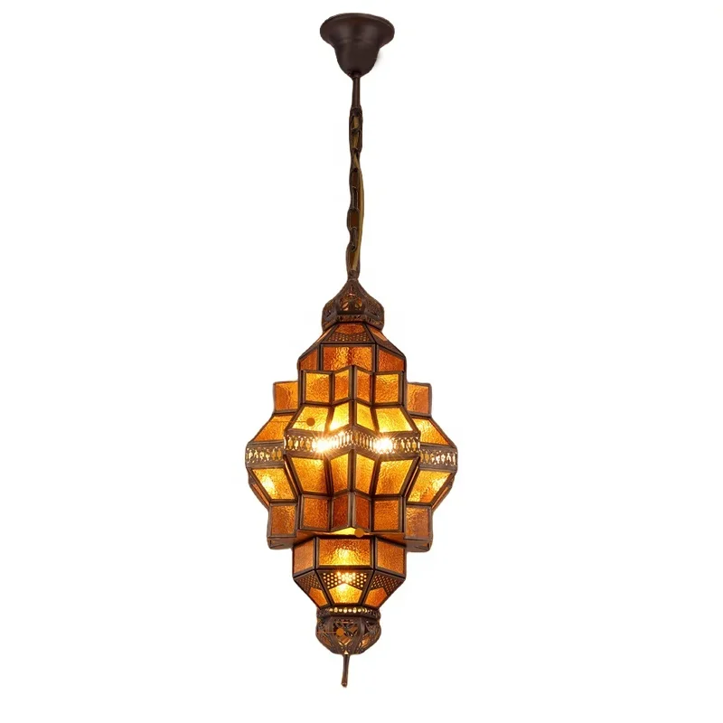 LED Handmade Copper Chandelier Luxury European Style Lighting Decorative Fixtures Arab Muslim Retro Style Copper Chandelier