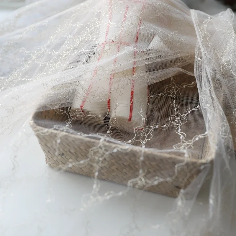 لينة الماس شعرية الذهب الموضوع شبكة صافي الدانتيل النسيج Diy فستان الزفاف زي تنورة خياطة الدانتيل النسيج 1 ياردة