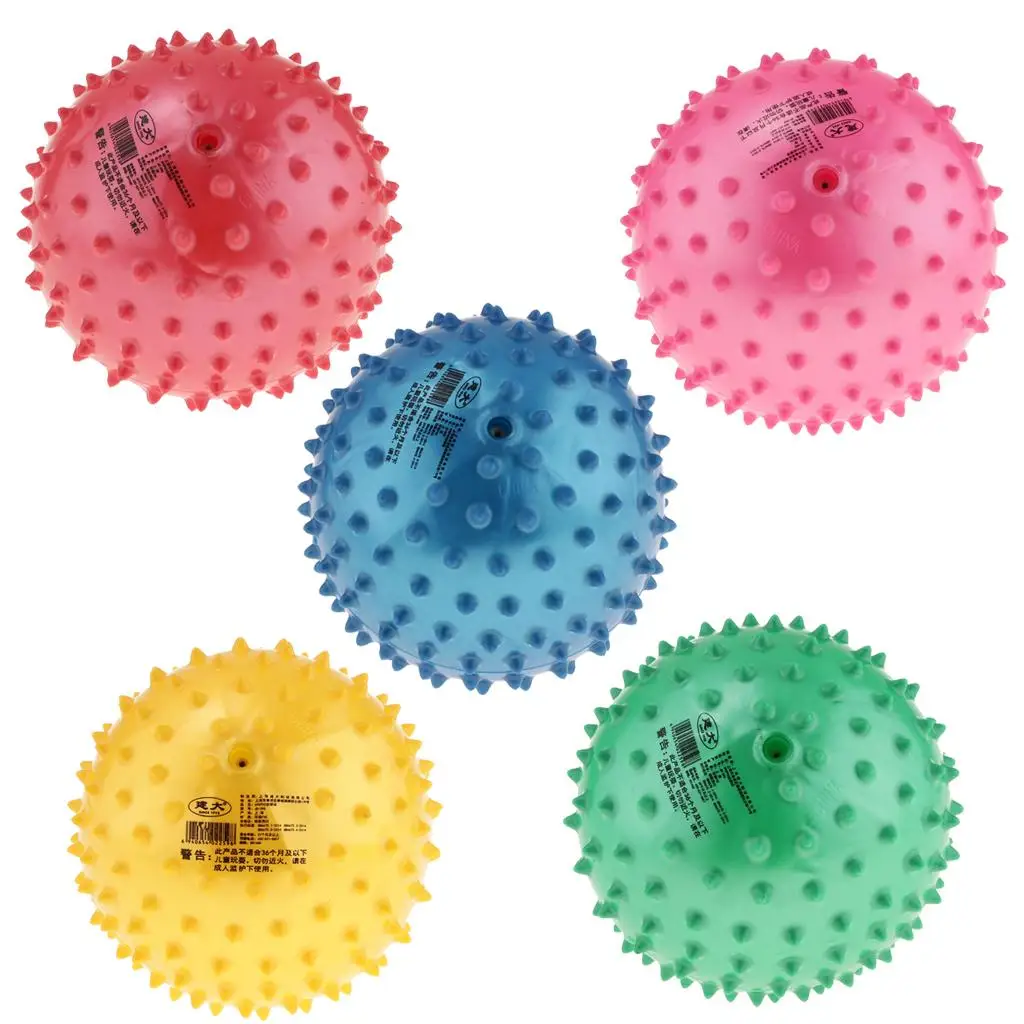 6 Inch Multicolor PVC Knotty Bouncy Massage Toy for Kids and Preschool Babies