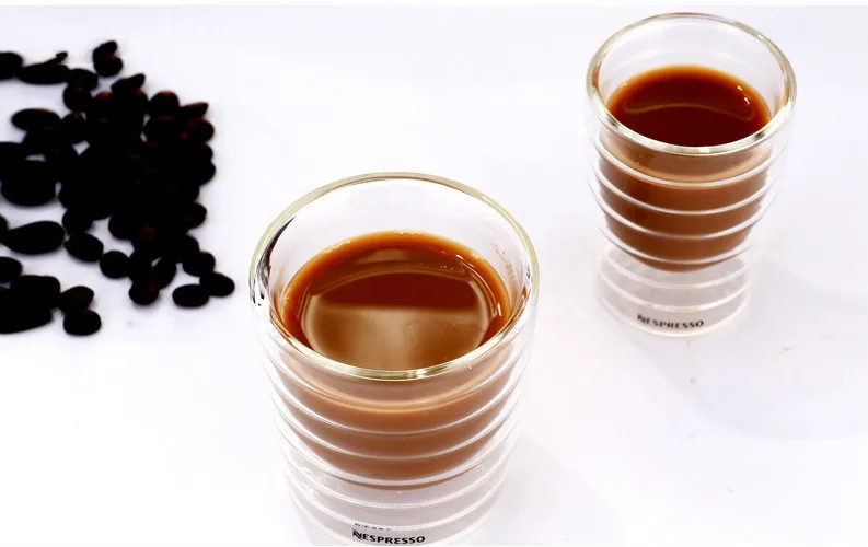 Nespresso Coffee Mugs  Set Double Glass Coffee Cup Transparent Insulated Espresso Cup Heat Resistant Tea Cup Lead Free Glass