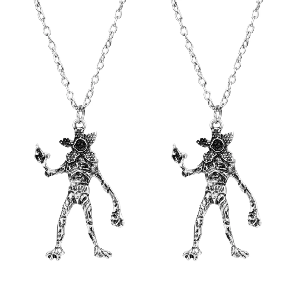 Movie New Stranger Necklace Demodog Demogorgon Monster Alloy Pendant Necklace Cosplay Jewelry Prop Gifts for Men Women
