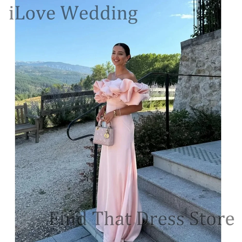 

Розовое свадебное вечернее платье с воротником-лодочкой и оборками на заказ, плиссированное черное платье-футляр длиной до пола, вечернее платье для выпускного со шлейфом